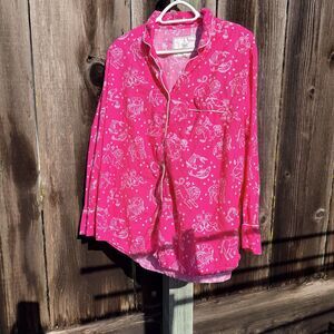 Printfresh Organic Cotton Pajama Top Zodiac Horoscope Print Pink Women’s L India